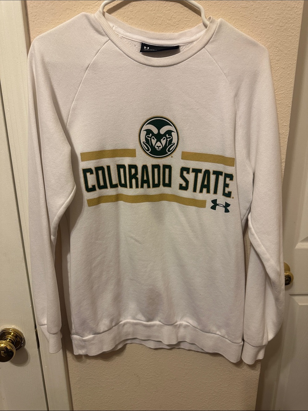 Under Armour White Colorado State Rams Logo Crewneck (Unisex)